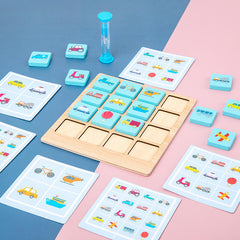 Wooden Instant Memory Card Game Early Learning Activity Game Ages 3 and Up