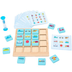 Wooden Instant Memory Card Game Early Learning Activity Game Ages 3 and Up