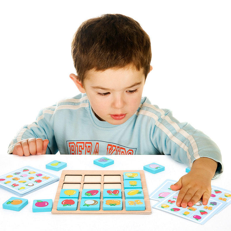 Wooden Instant Memory Card Game Early Learning Activity Game Ages 3 and Up