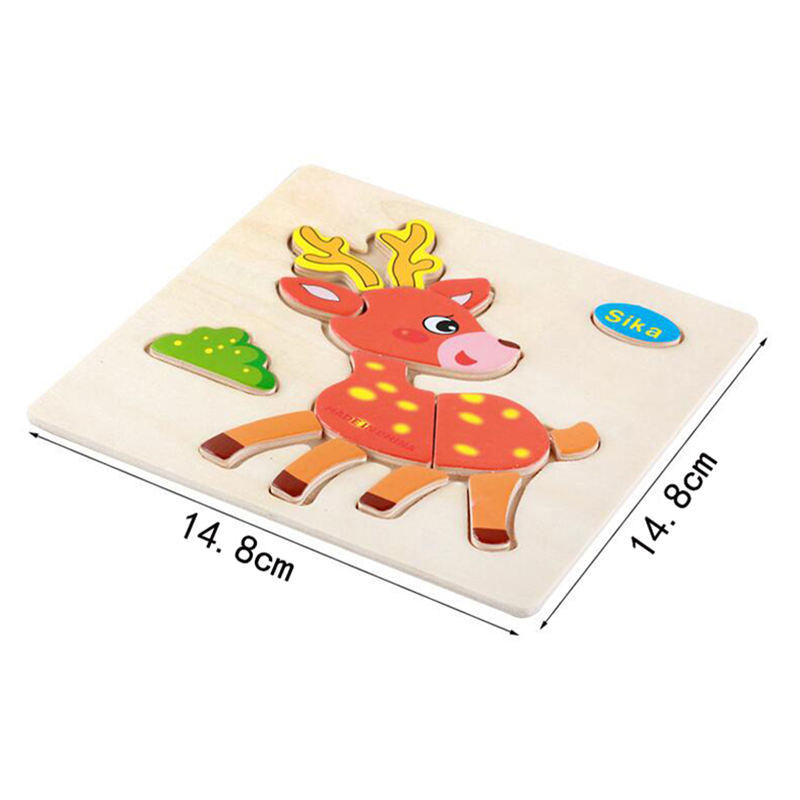Wood Puzzles for Small Kids Children Kids. Pack of 4 Different Patterns Puzzle in a Frame Board