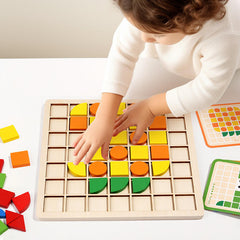 120 Piece Mosaic Wooden Pattern Blocks Puzzle