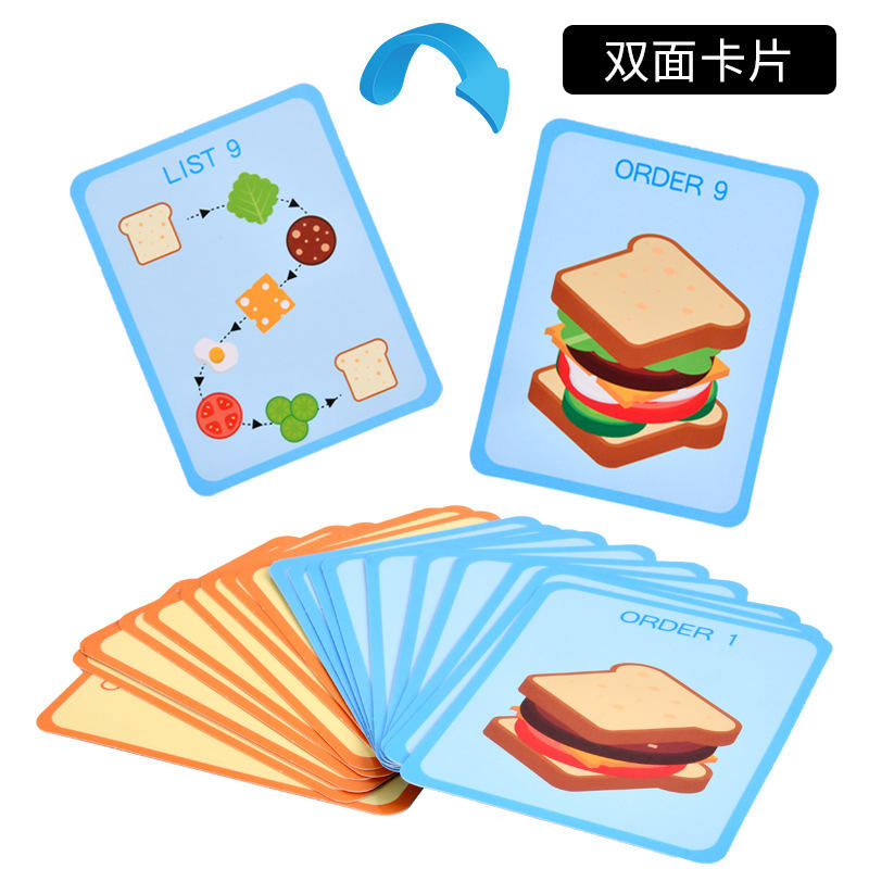 Wooden Burger Sandwich Stacking Toys for Kids, Montessori Toys for Toddlers & Preschoolers, Develops Fine Motor Skills