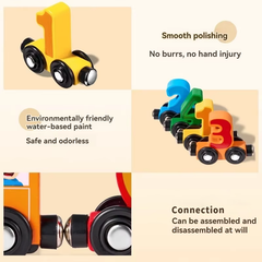 Wooden Number Train Toys for Kids, Number Learning Educational Toys