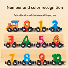 Wooden Number Train Toys for Kids, Number Learning Educational Toys