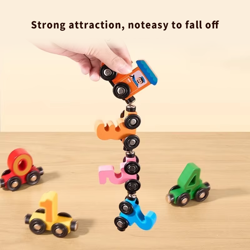 Wooden Number Train Toys for Kids, Number Learning Educational Toys