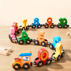 Wooden Number Train Toys for Kids, Number Learning Educational Toys